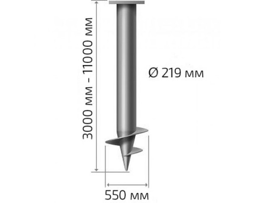 Винтовая свая 219 мм длина: 11000 мм