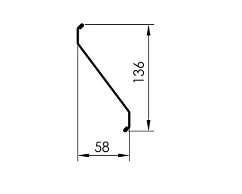 Забор-жалюзи S 58х136 мм, ПЭ, Ral 7024 - 0,4 мм.