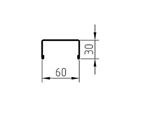 Декоративная планка П - 60х30, двухсторонний ПЭ, Ral 8017 - 0,5мм