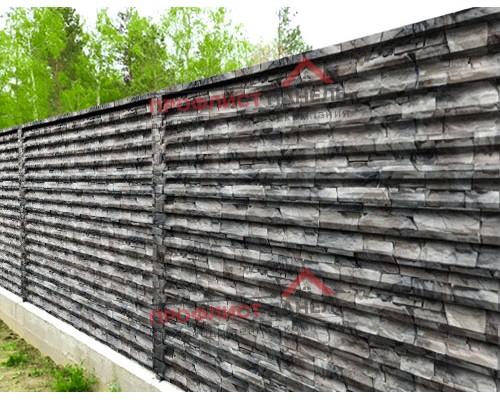 Забор-жалюзи S 58х136 мм, Белый камен - 0,45мм