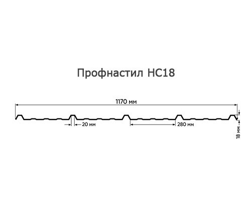 Профнастил НС18-1150-0.7 Полиэстер RAL6005