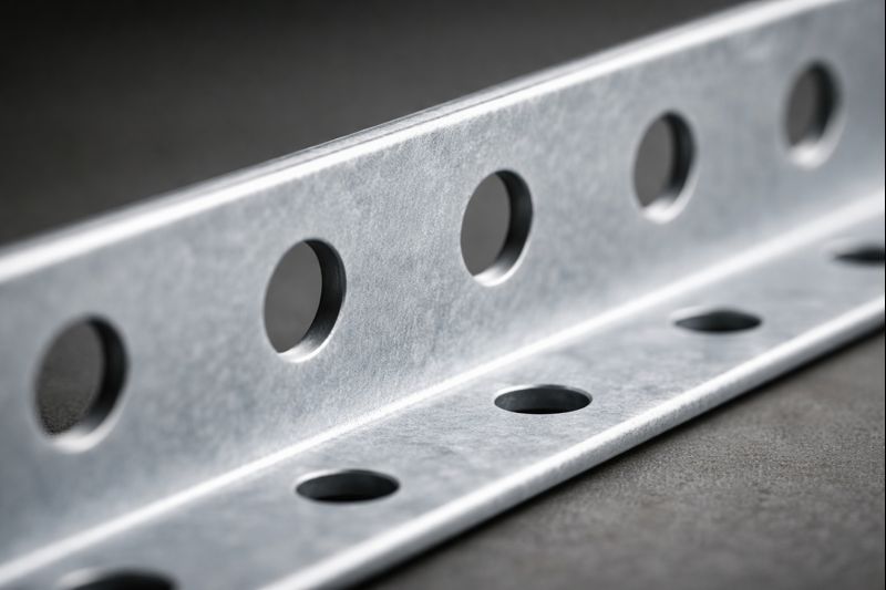 Фото для статьи: перфорация L-профиля — отверстия крупным планом (шаг/диаметр)