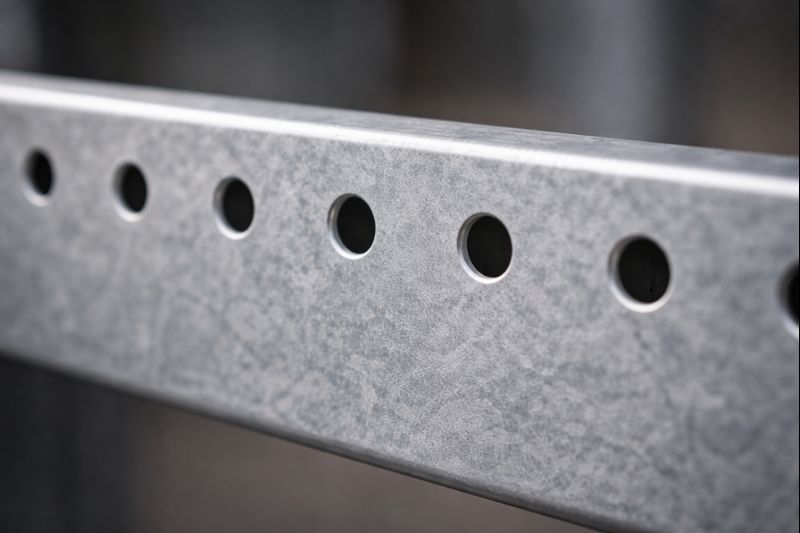 Оцинкованный П-образный профиль перфорированный — поверхность