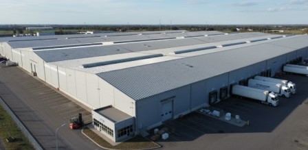 Кровля склада из профнастила Н153