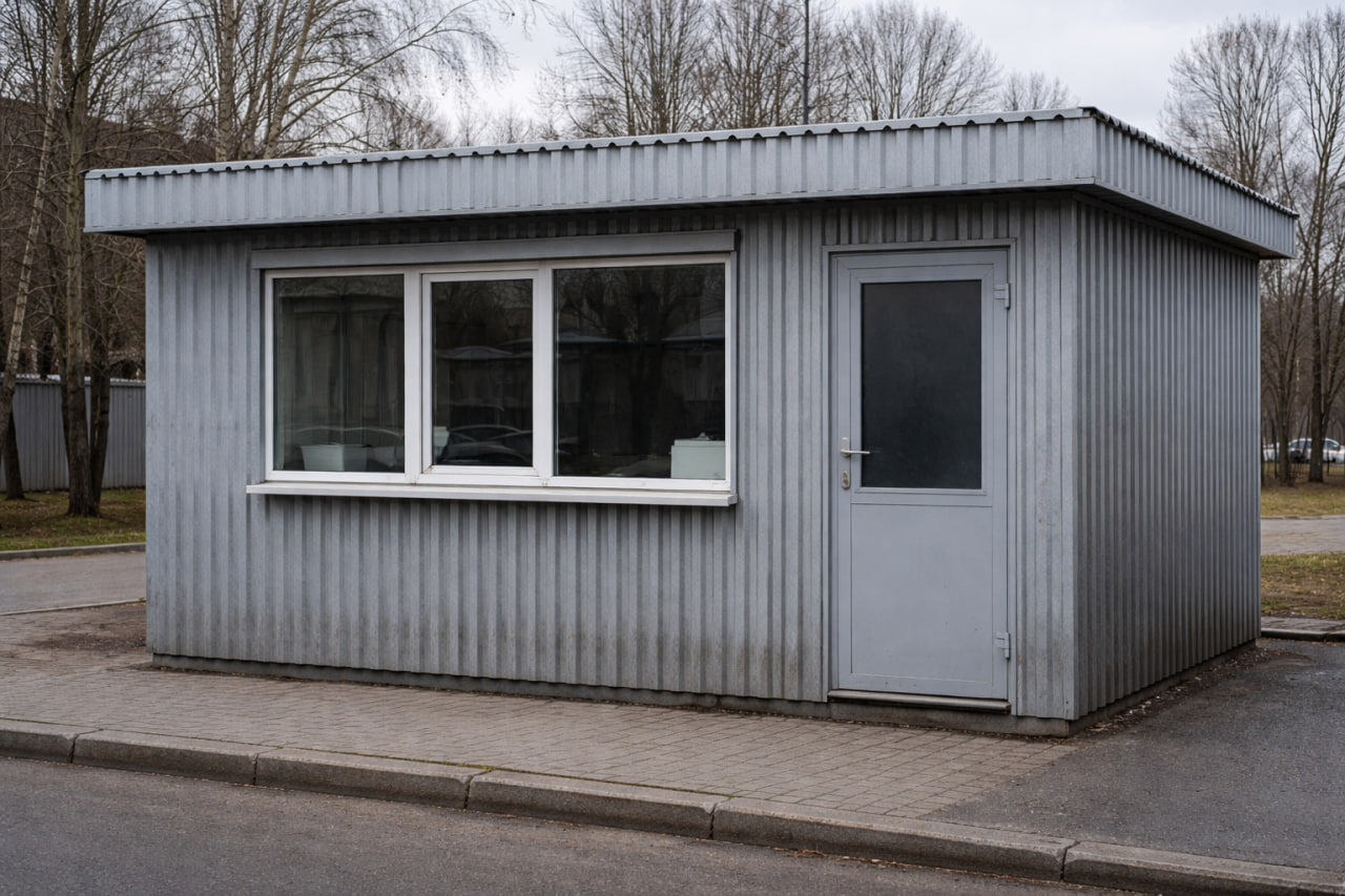 Готовый фасад из профнастила на частном объекте