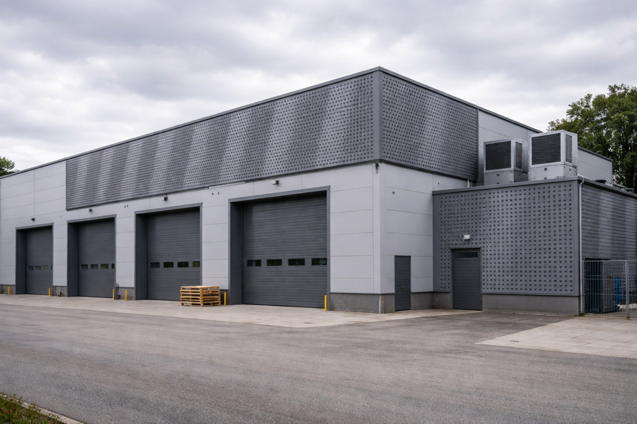 Складской объект с металлической облицовкой