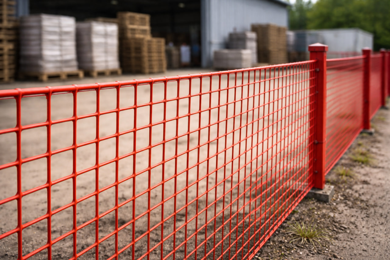 Промышленный фасад из профнастила после монтажа