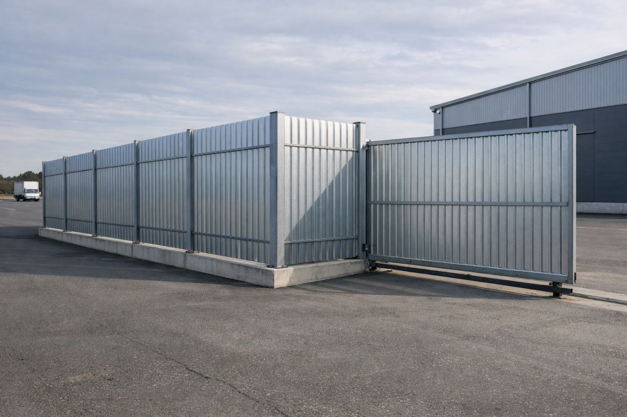 Кровельные работы с профнастилом на объекте