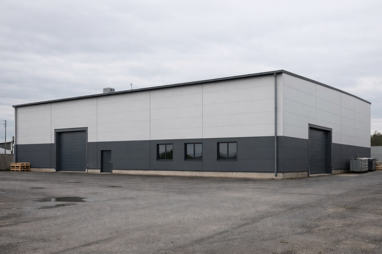 Производственный корпус из гладких панелей