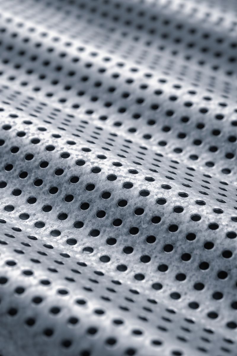 Крупный план перфорации и кромки Т-8 (оцинк)