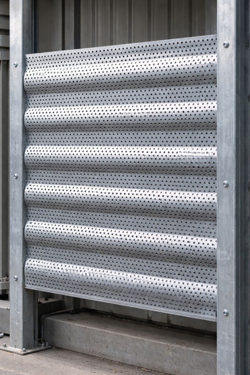 Пример применения: фасадный экран из перфорированного профлиста Т-8
